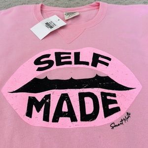 NWT New Pink Oversized sweatshirt Size Small “Self Made”